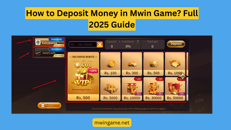 Deposit Money in Mwin Game